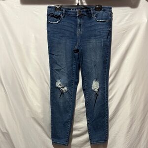 Blue Distressed Skinny Jeans